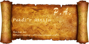 Pekár Attila névjegykártya